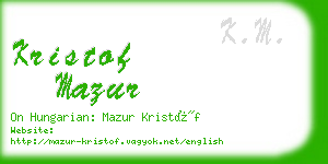 kristof mazur business card